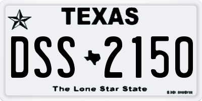 TX license plate DSS2150