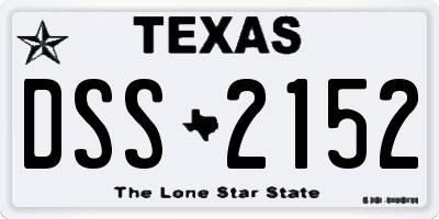 TX license plate DSS2152