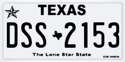 TX license plate DSS2153
