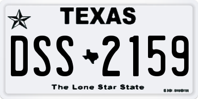TX license plate DSS2159