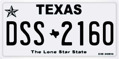 TX license plate DSS2160