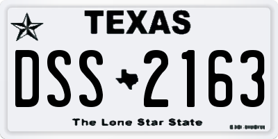 TX license plate DSS2163