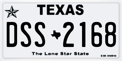 TX license plate DSS2168