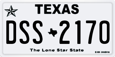 TX license plate DSS2170