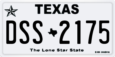 TX license plate DSS2175