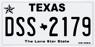TX license plate DSS2179