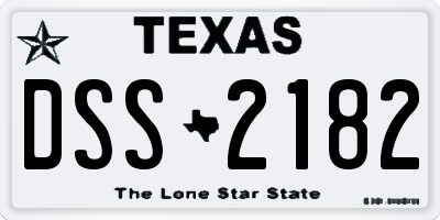 TX license plate DSS2182