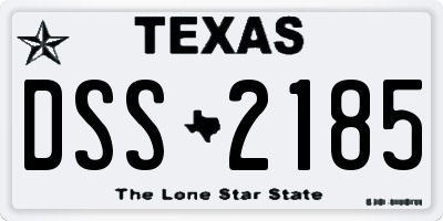 TX license plate DSS2185