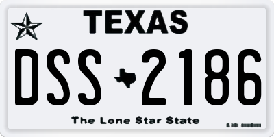 TX license plate DSS2186