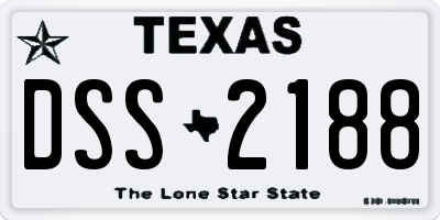 TX license plate DSS2188
