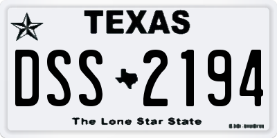 TX license plate DSS2194