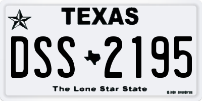TX license plate DSS2195