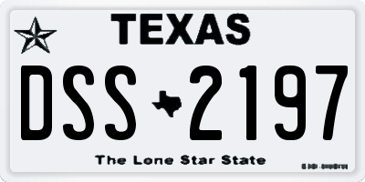 TX license plate DSS2197