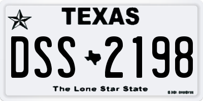 TX license plate DSS2198