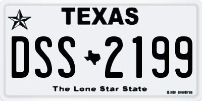 TX license plate DSS2199
