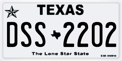 TX license plate DSS2202