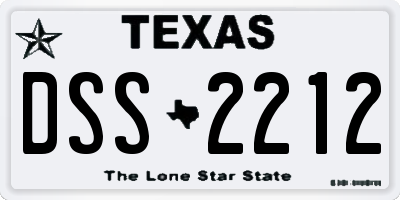 TX license plate DSS2212