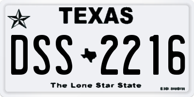 TX license plate DSS2216