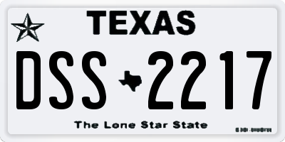 TX license plate DSS2217