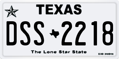TX license plate DSS2218