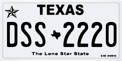 TX license plate DSS2220