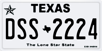 TX license plate DSS2224