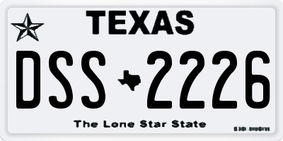 TX license plate DSS2226