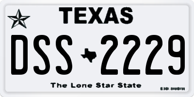 TX license plate DSS2229