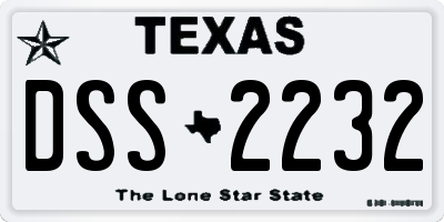 TX license plate DSS2232