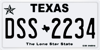 TX license plate DSS2234