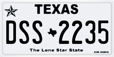TX license plate DSS2235