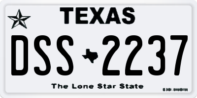 TX license plate DSS2237