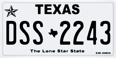 TX license plate DSS2243