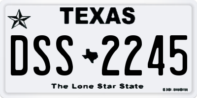TX license plate DSS2245