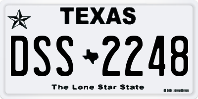 TX license plate DSS2248