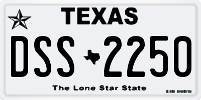 TX license plate DSS2250