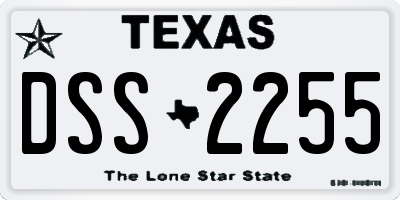 TX license plate DSS2255