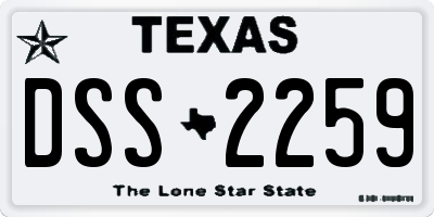 TX license plate DSS2259