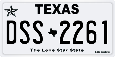 TX license plate DSS2261