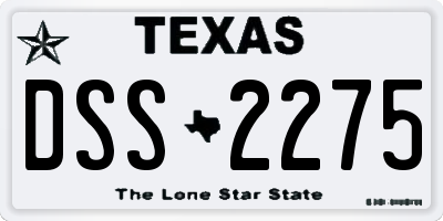 TX license plate DSS2275