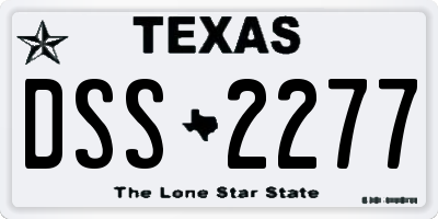 TX license plate DSS2277
