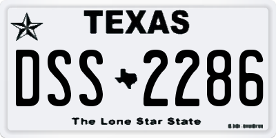TX license plate DSS2286