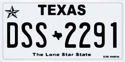 TX license plate DSS2291
