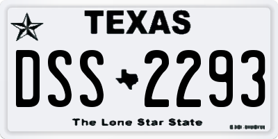 TX license plate DSS2293