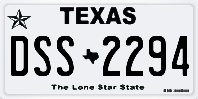 TX license plate DSS2294