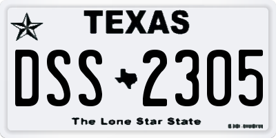 TX license plate DSS2305