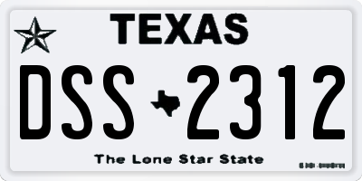 TX license plate DSS2312