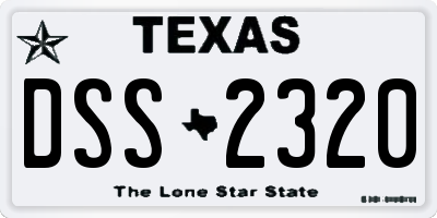 TX license plate DSS2320