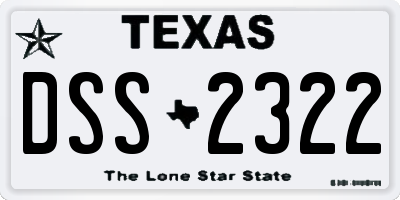 TX license plate DSS2322