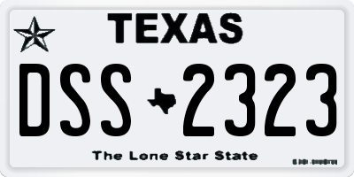 TX license plate DSS2323